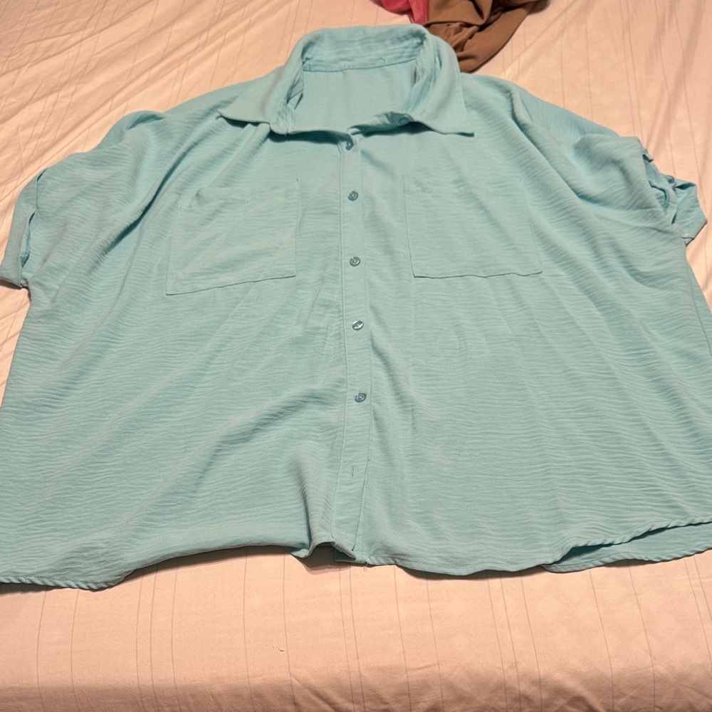 Plus size Light Blue Shirt